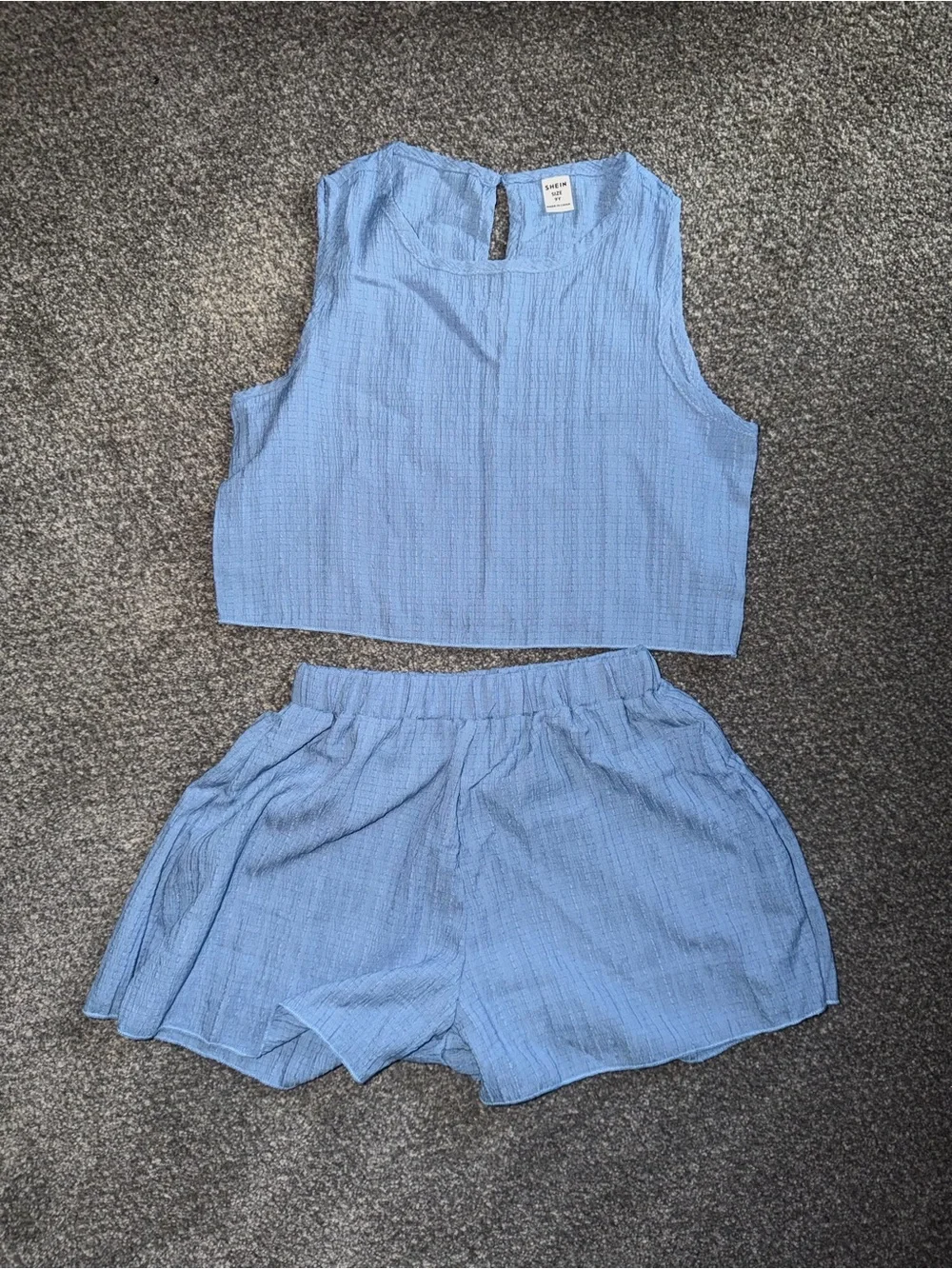 AYR Girls' Light Blue Sleeveless Two-Piece Romper